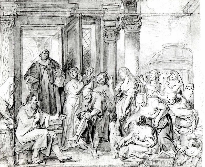 Disegno - San Filippo guarisce lo storpio in Samaria, Metropolitan Museum of Art